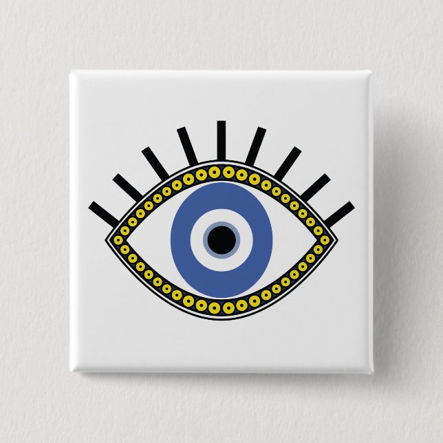 Chapa Cuadrada Ojo azul, buena suerte, protección contra el mal o (Anverso)