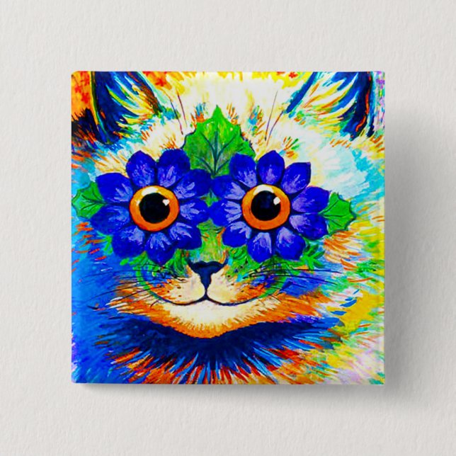 Chapa Cuadrada Ojos de flor de gato (Anverso)