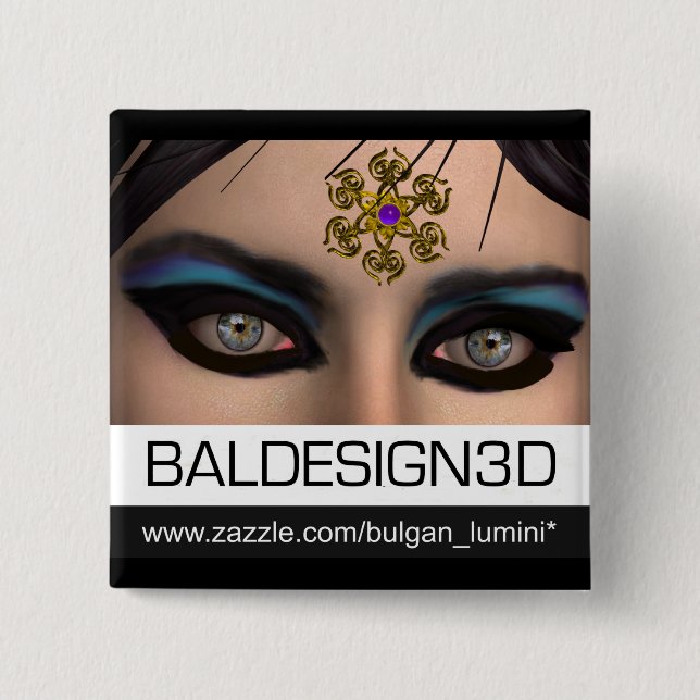 Chapa Cuadrada OJOS DE THEDA/Baldesign3d (Anverso)