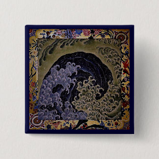 Chapa Cuadrada Ola femenina, Bella Artes japonés de Hokusai