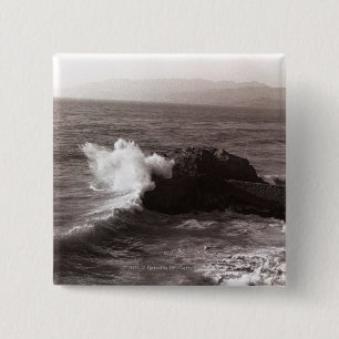 Chapa Cuadrada Ondas del mar que se estrellan contra roca