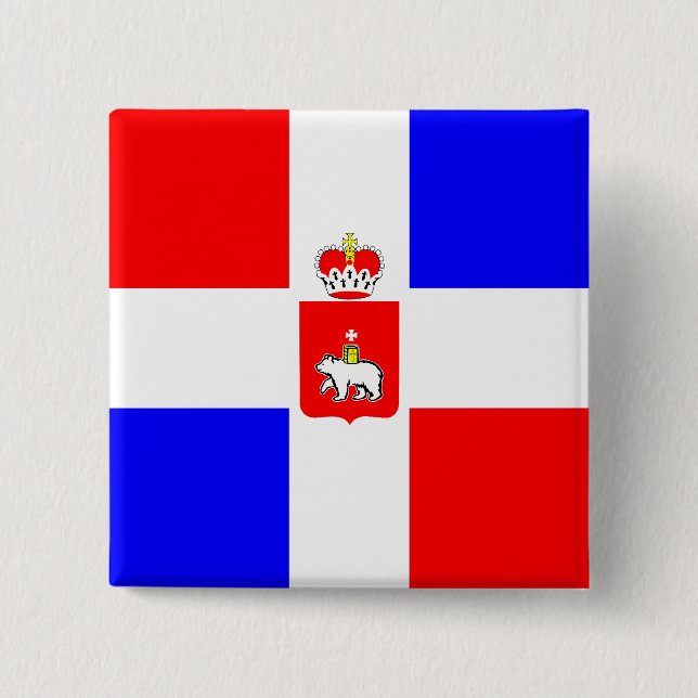 Chapa Cuadrada Ondulación permanente Krai, bandera de Rusia (Anverso)