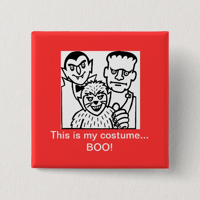 Chapa Cuadrada Opción del traje de Halloween (Anverso)
