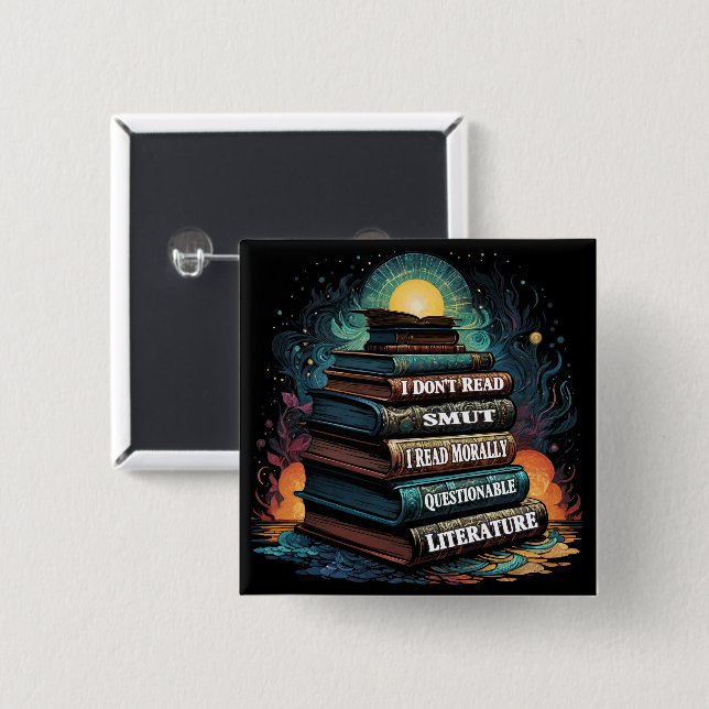 Chapa Cuadrada Opciones de libros Humor Redondo (Anverso y reverso)