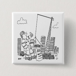 Chapa Cuadrada Operador de grúa aérea de obra