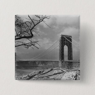 Chapa Cuadrada Opinión B&W de puente colgante