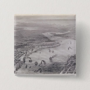 Chapa Cuadrada Opinión del Pájaro-Ojo de New Orleans