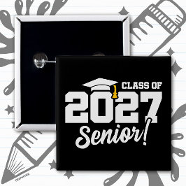Chapa Cuadrada Orgullo Escolar Año de Graduación Clase Superior 2