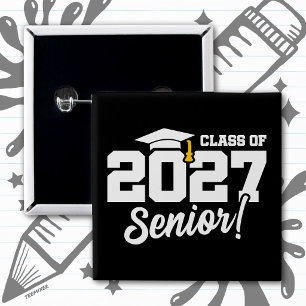 Chapa Cuadrada Orgullo Escolar Año de Graduación Clase Superior 2