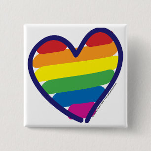 Chapa Cuadrada Orgullo Gay Corazón Arcoiris