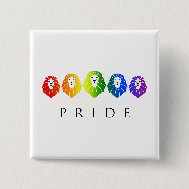 Chapa Cuadrada Orgullo Gay de Leones - LGBT (Anverso)