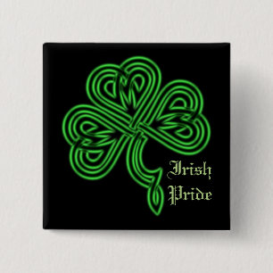 Chapa Cuadrada Orgullo Irlandés Lucky Celtic Shamrock Square Butt