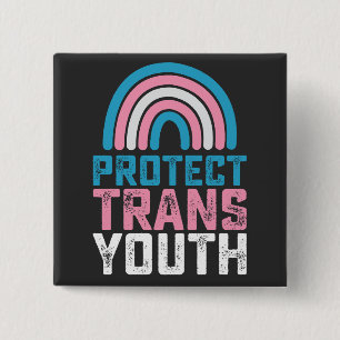 Chapa Cuadrada Orgullo LGBT Protege Jóvenes Transgénero Niños