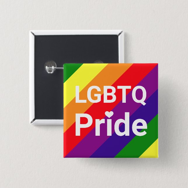 Chapa Cuadrada Orgullo LGBTQ Arcoíris 6 Franjas (Anverso y reverso)