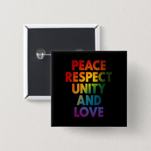 Chapa Cuadrada Orgullo Paz Respeto Unidad y Amor