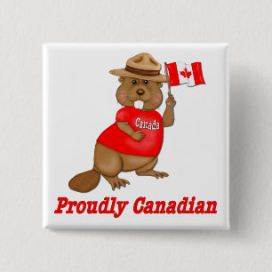 Chapa Cuadrada Orgulloso castor canadiense