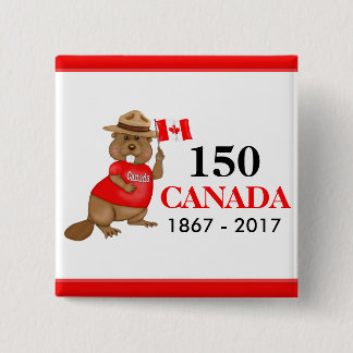 Chapa Cuadrada Orgulloso castor canadiense 150 años