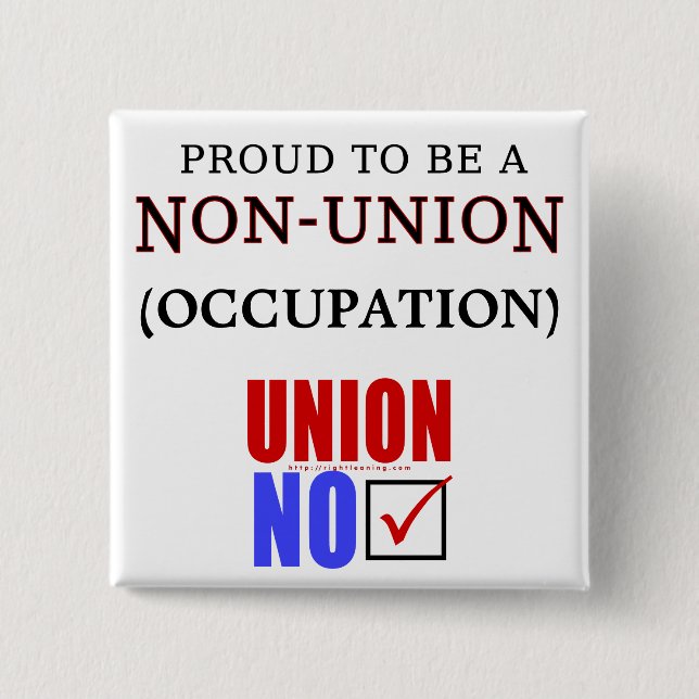 Chapa Cuadrada "Orgulloso de no ser miembro de la Unión _____" (Anverso)