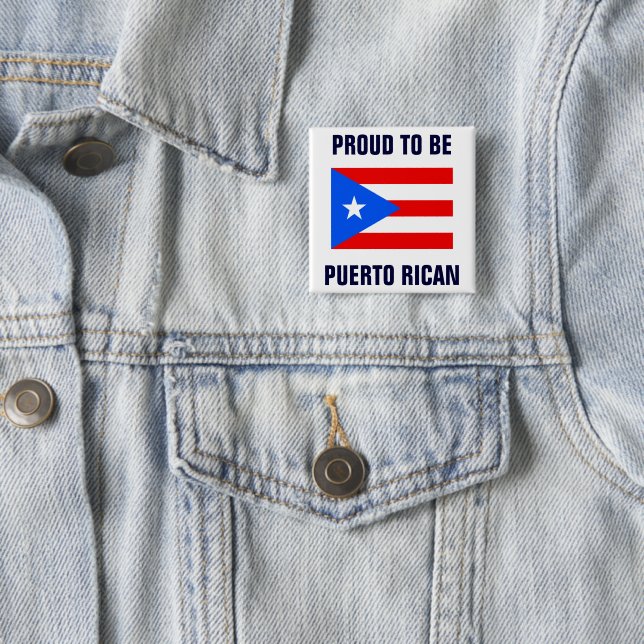 Chapa Cuadrada Orgulloso de ser puertorriqueño (In situ)