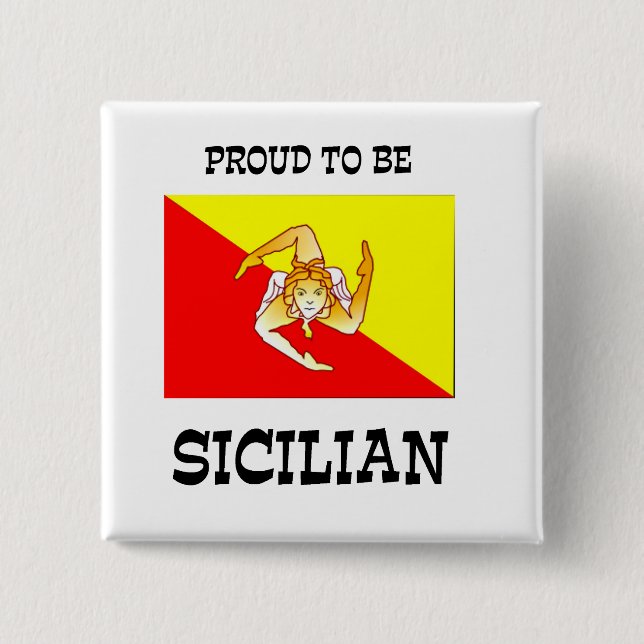 Chapa Cuadrada Orgulloso de ser siciliano (Anverso)
