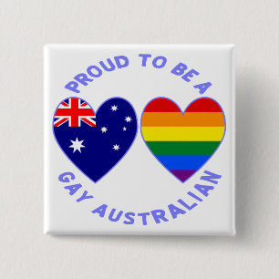 Chapa Cuadrada Orgulloso de ser un australiano gay