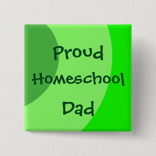Chapa Cuadrada Orgulloso Homeschool Dad Green Swirls