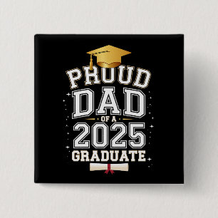 Chapa Cuadrada Orgulloso Padre De Una Graduación Familiar De 2025