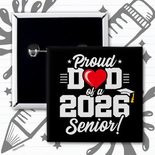 Chapa Cuadrada Orgulloso Papá de un graduado de 2026