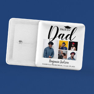 Chapa Cuadrada Orgulloso Papá Moderno Camiseta de graduación de