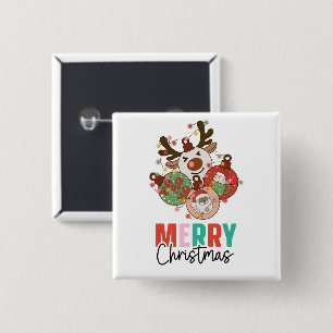 Chapa Cuadrada Ornamentos de Cute - Feliz Navidad
