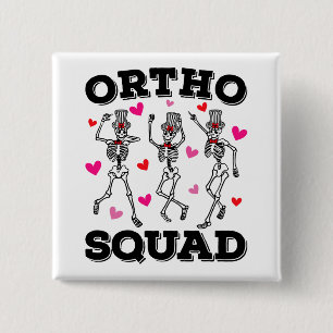 Chapa Cuadrada Ortho Squad Dancing Skeleton Valentine Square