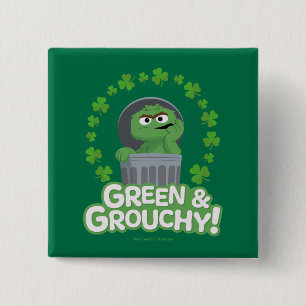 Chapa Cuadrada Oscar   ¡Verde y Grouchy!