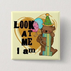 Chapa Cuadrada Oso de Teddy Soy camisetas de cumpleaños y regalos