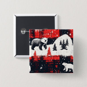 Chapa Cuadrada Oso Polar de Búfalo Rojo