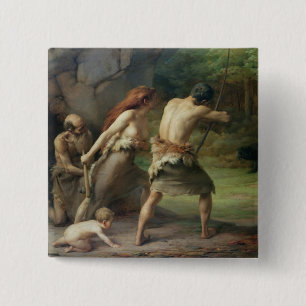 Chapa Cuadrada Osos prehistóricos de la caza del hombre, 1832