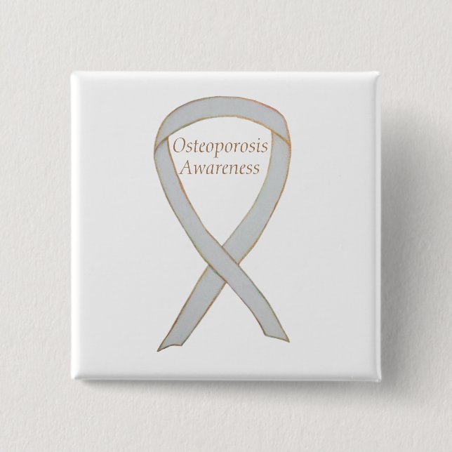 Chapa Cuadrada Osteoporosis Conciencia sobre la cinta blanca Pers (Anverso)