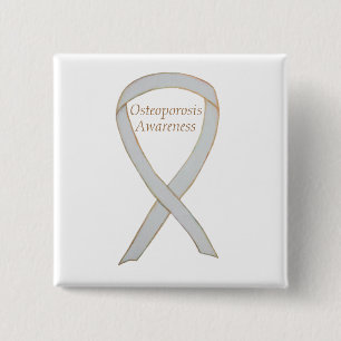 Chapa Cuadrada Osteoporosis Conciencia sobre la cinta blanca Pers