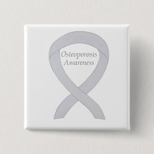 Chapa Cuadrada Osteoporosis Conciencia sobre la cinta blanca Pers