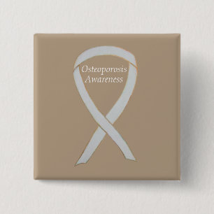 Chapa Cuadrada Osteoporosis Conciencia sobre la cinta blanca Pers