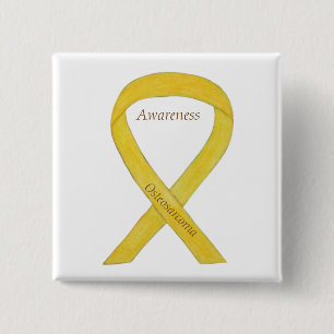 Chapa Cuadrada Osteosarcoma Amarillo de la toma de conciencia Per
