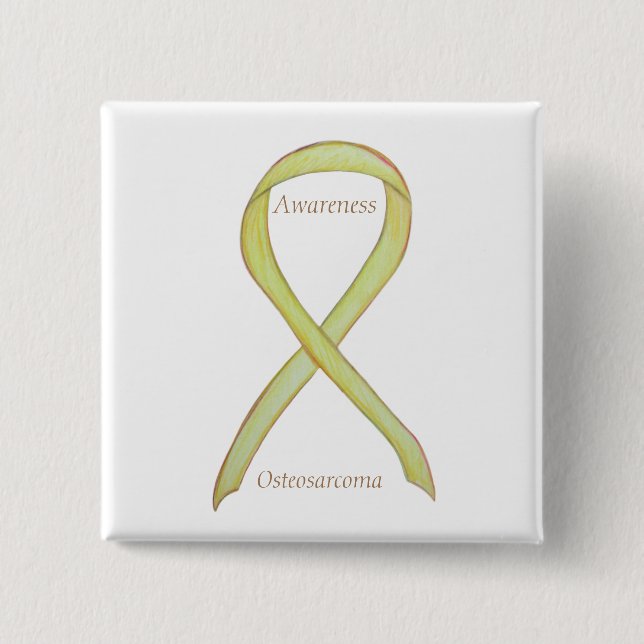 Chapa Cuadrada Osteosarcoma Amarillo de la toma de conciencia Per (Anverso)