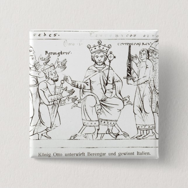 Chapa Cuadrada Otto I que somete a Berenger II (Anverso)