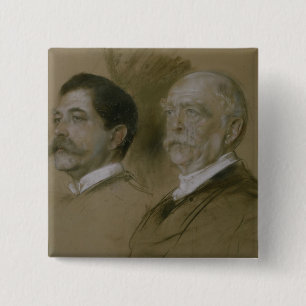 Chapa Cuadrada Otto von Bismarck y su hijo Herberto