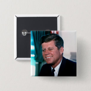Chapa Cuadrada Oval Office Retrato Presidente John F. Kennedy