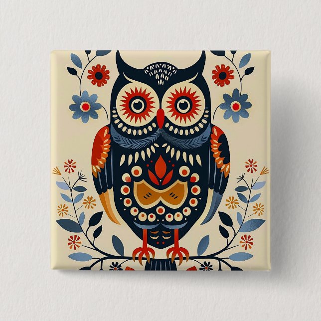 Chapa Cuadrada Owl Poster (Anverso)