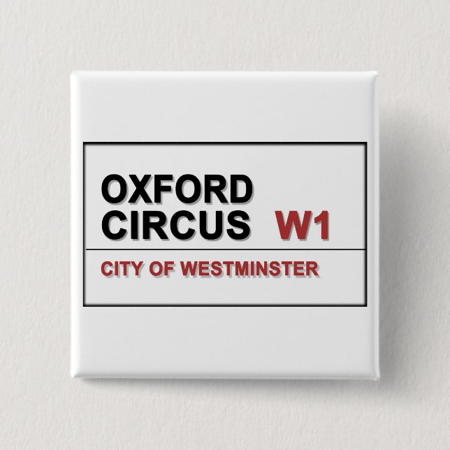 Chapa Cuadrada Oxford Circus Lodon England (Anverso)