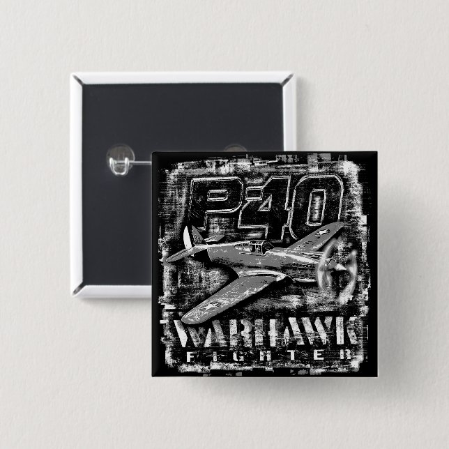 Chapa Cuadrada P-40 Warhawk (Anverso y reverso)