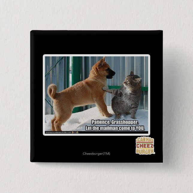 Chapa Cuadrada Paciencia, saltamontes (Anverso)