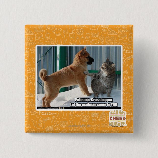 Chapa Cuadrada Paciencia, saltamontes (Anverso)