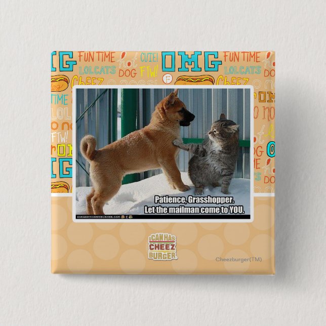 Chapa Cuadrada Paciencia, saltamontes (Anverso)